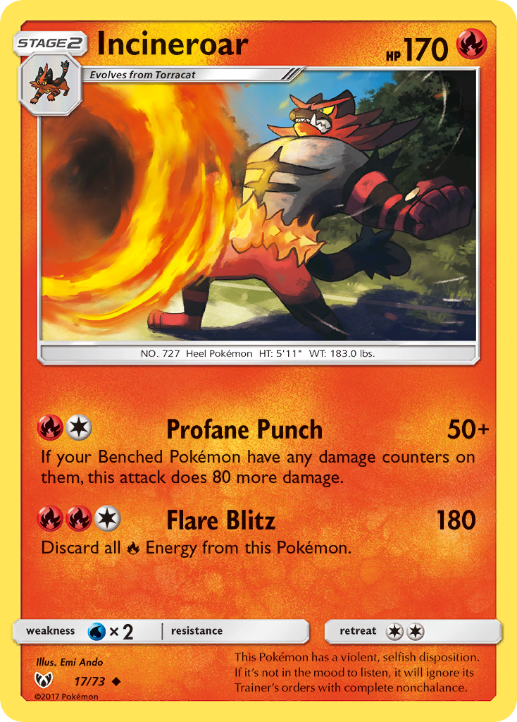 Incineroar — illustrated card