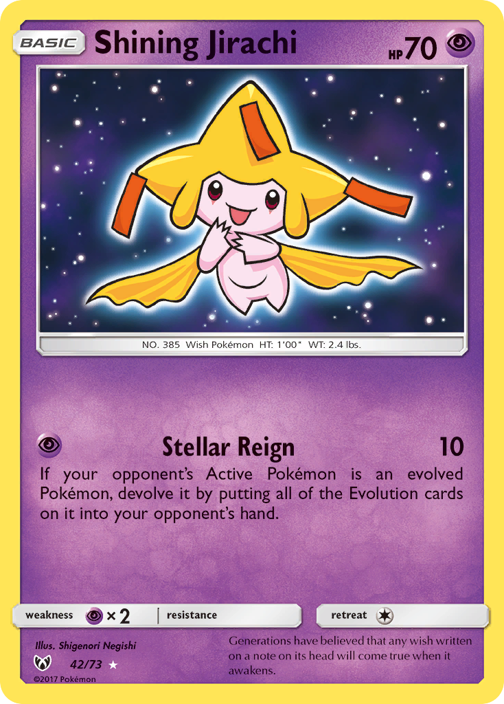 Shining Jirachi — illustrated card