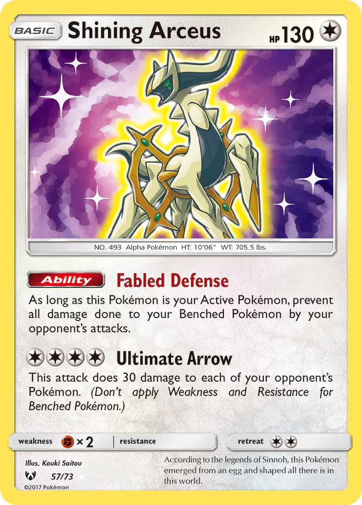 Shining Arceus — illustrated card