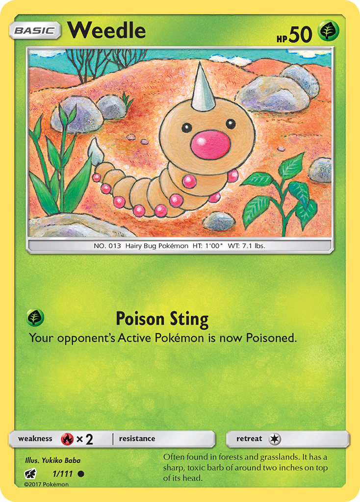 Weedle — illustrated card