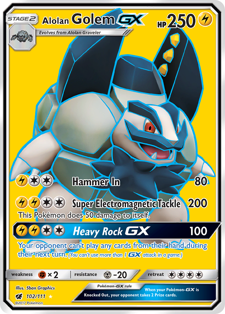 Alolan Golem-GX — illustrated card