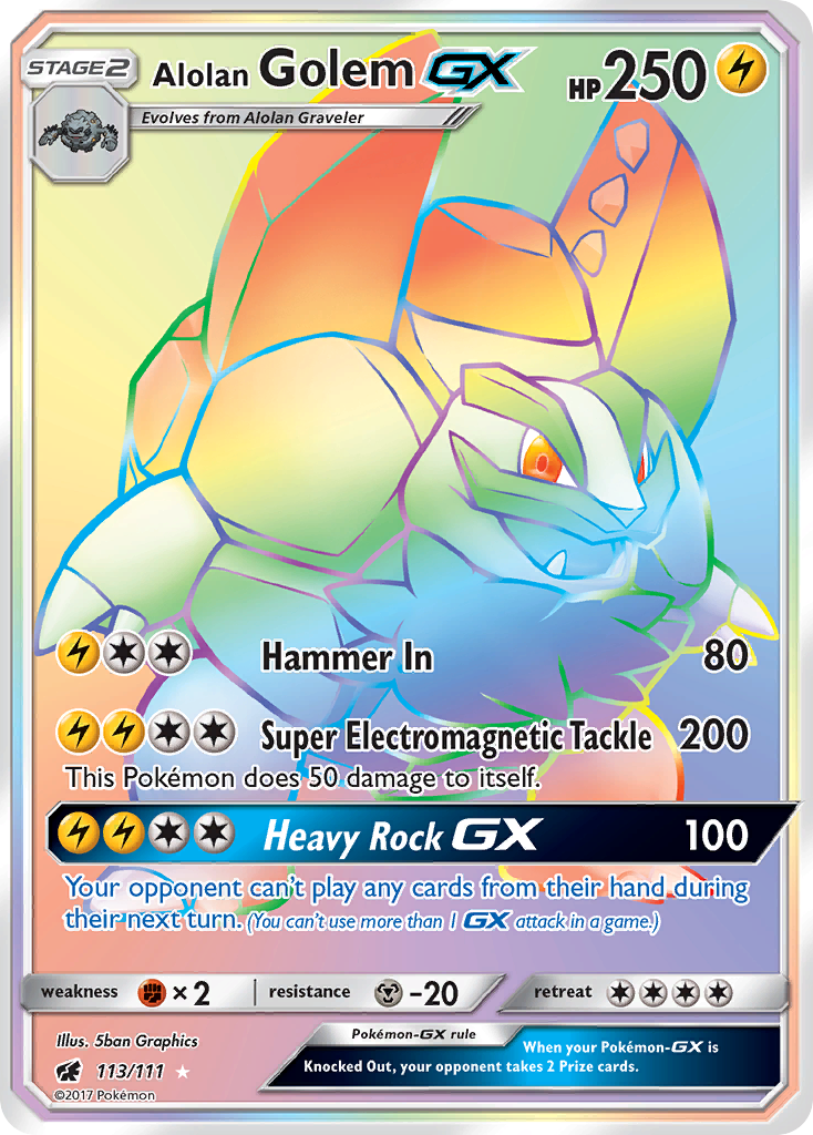 Alolan Golem-GX — illustrated card