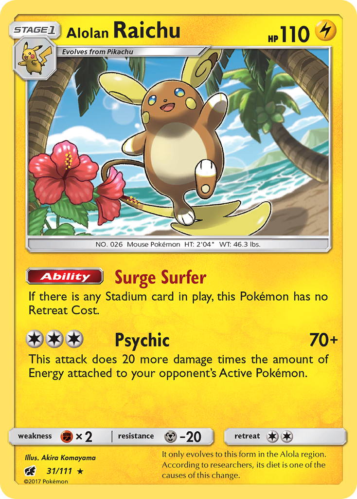 Alolan Raichu — illustrated card