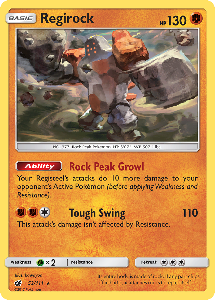 Regirock — illustrated card