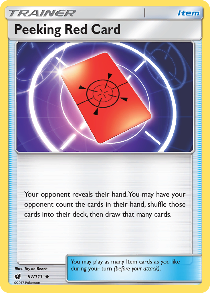 Peeking Red Card — illustrated card