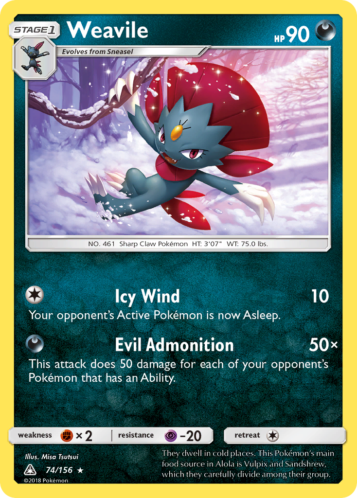 Weavile — illustrated card