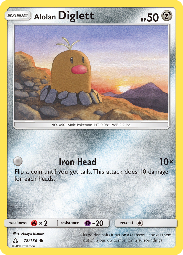 Alolan Diglett — illustrated card