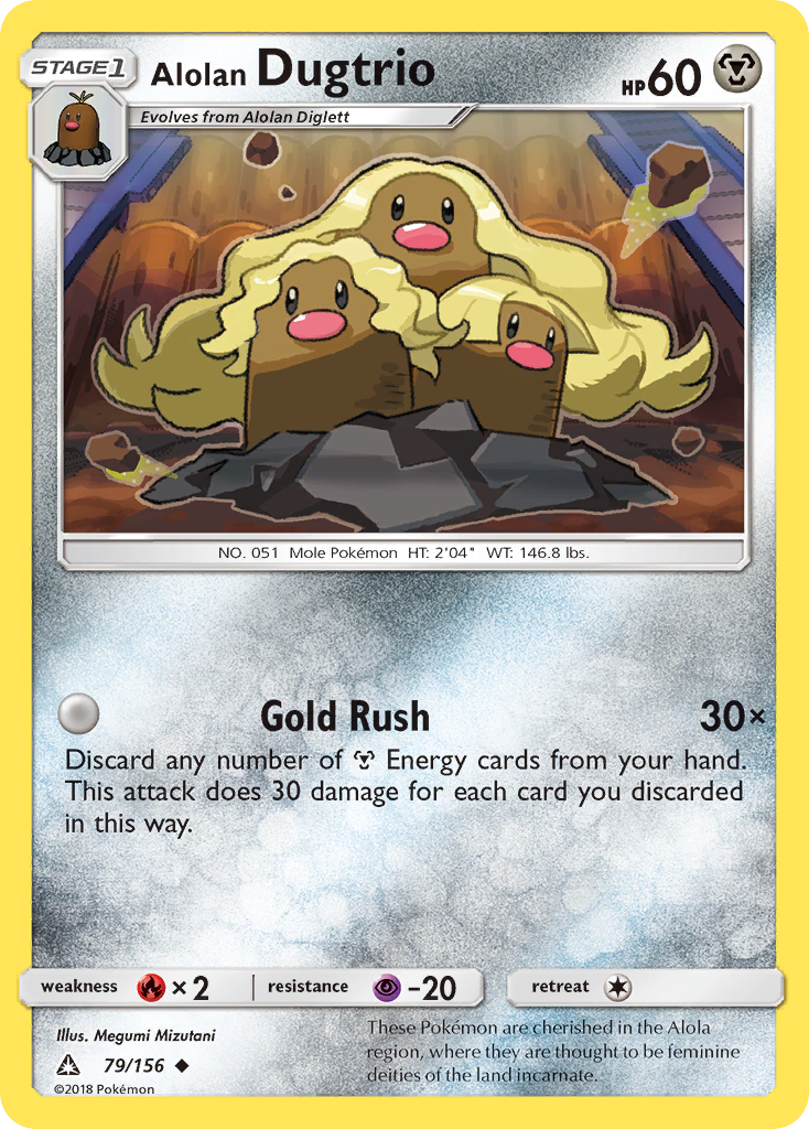 Alolan Dugtrio — illustrated card