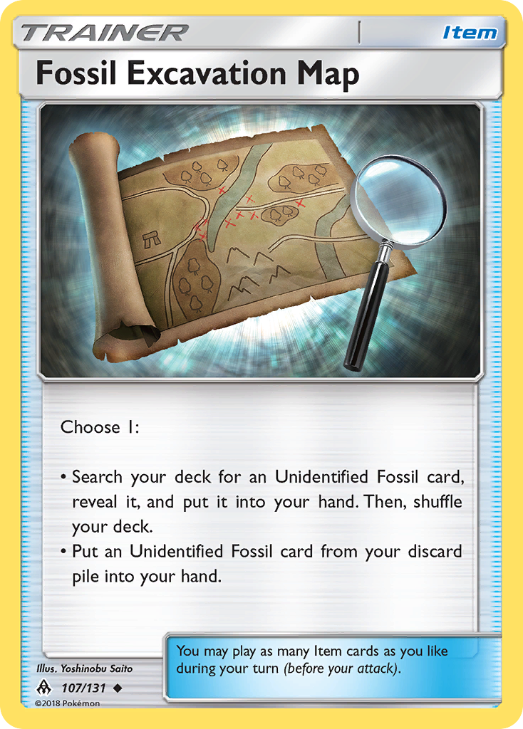 Fossil Excavation Map — illustrated card