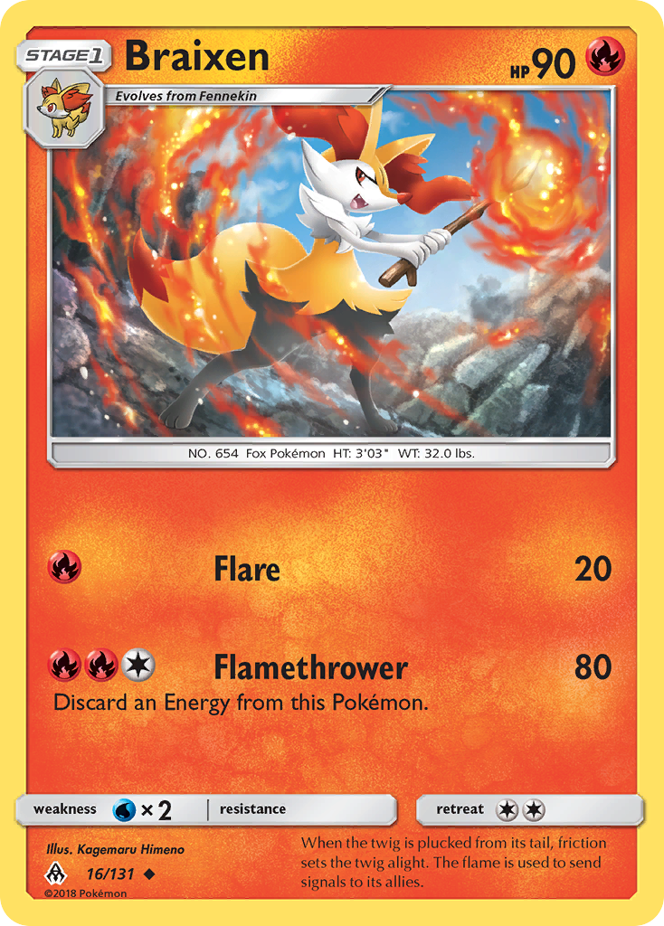 Braixen — illustrated card