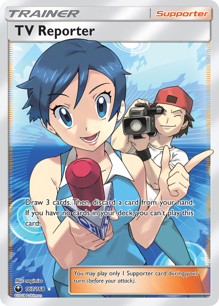 TV Reporter — illustrated card