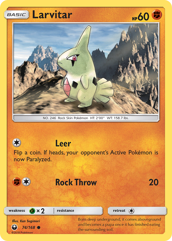 Larvitar — illustrated card