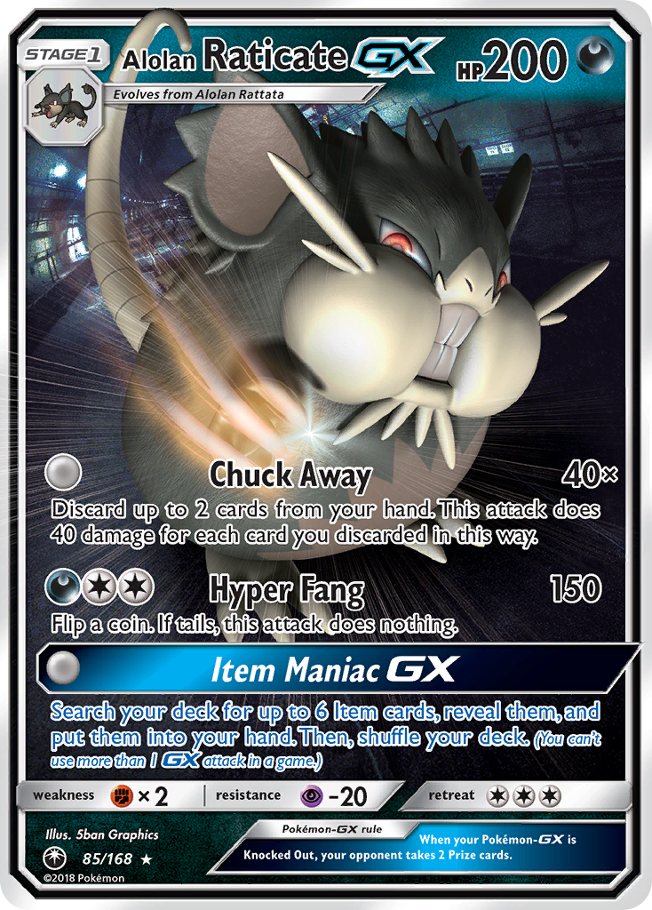 Alolan Raticate-GX — illustrated card