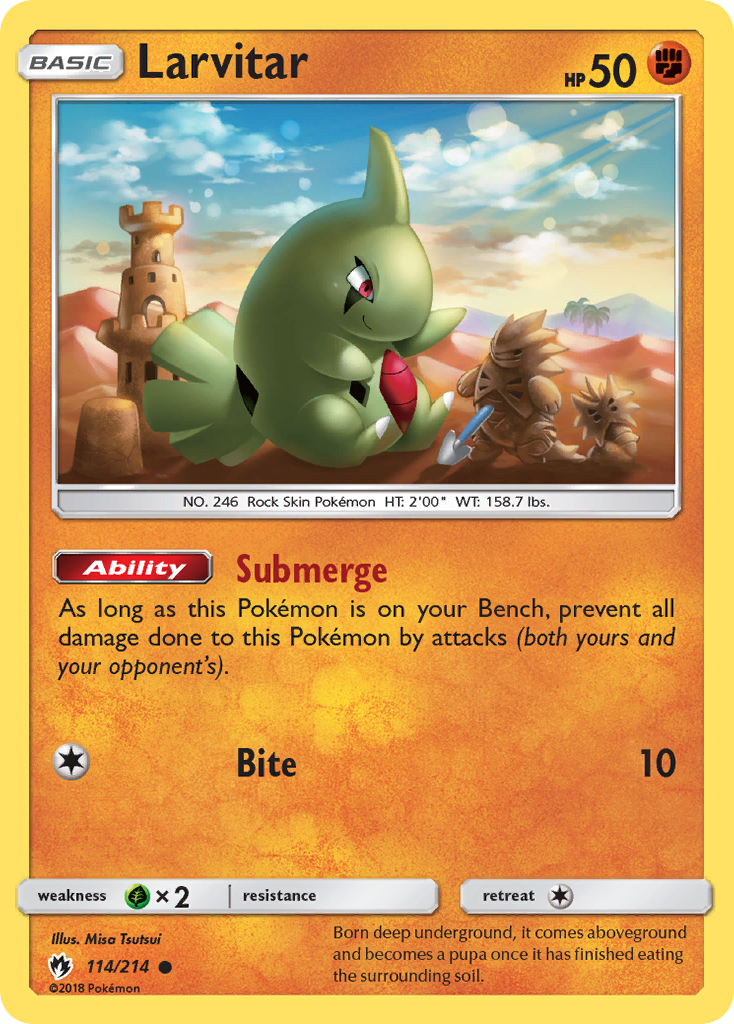 Larvitar — illustrated card