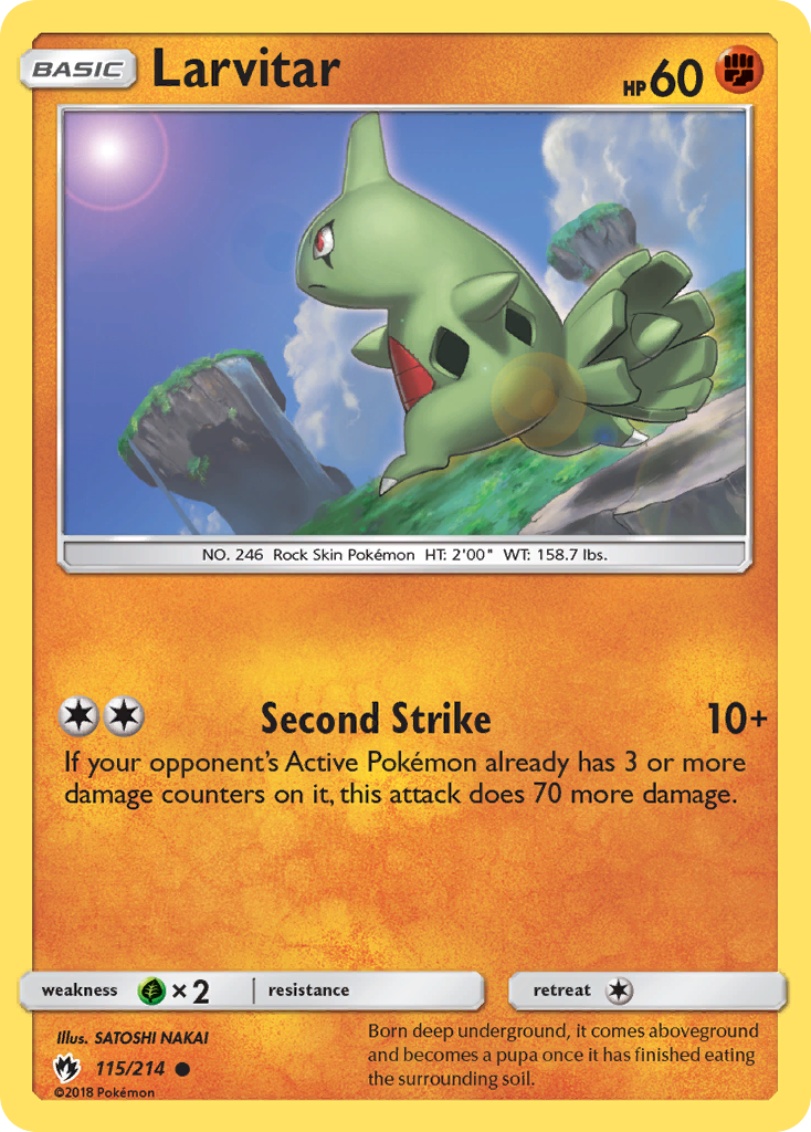 Larvitar — illustrated card