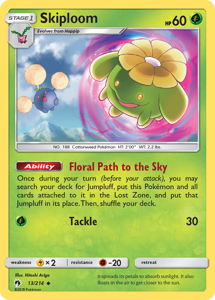 Skiploom — illustrated card