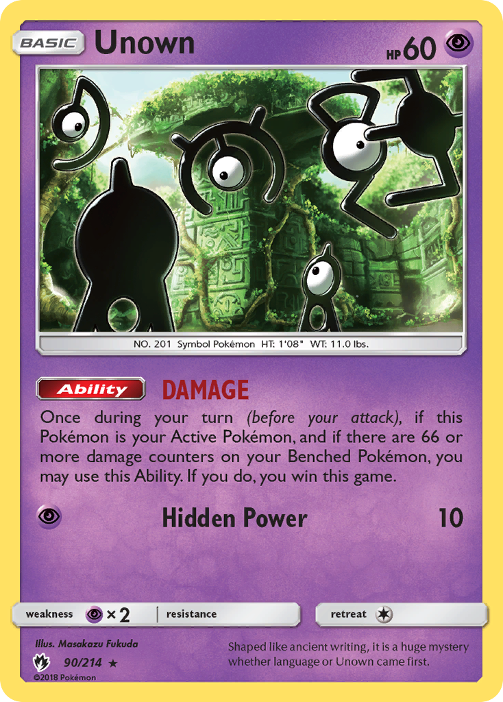 Unown — illustrated card