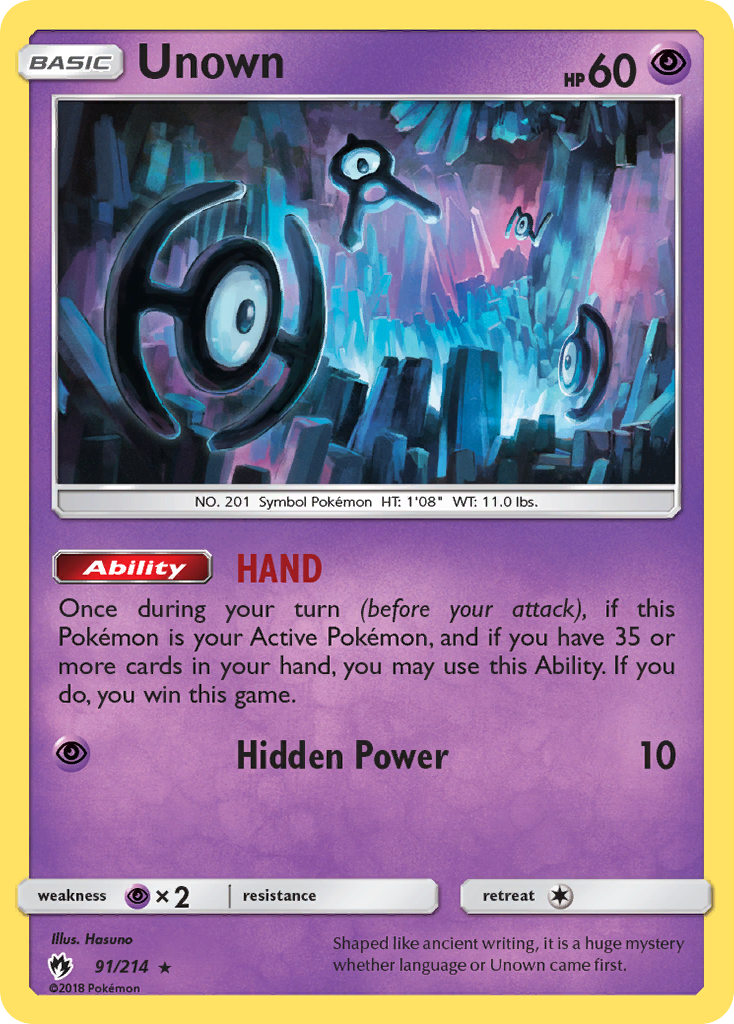 Unown — illustrated card