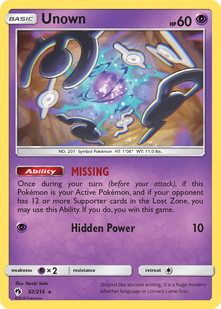 Unown — illustrated card