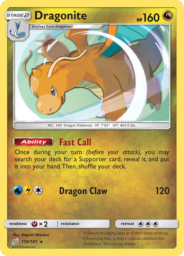 Dragonite — illustrated card