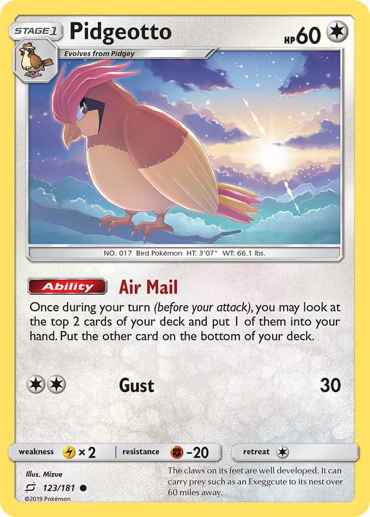 Pidgeotto — illustrated card
