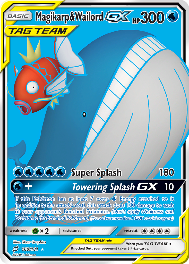 Magikarp & Wailord-GX — illustrated card