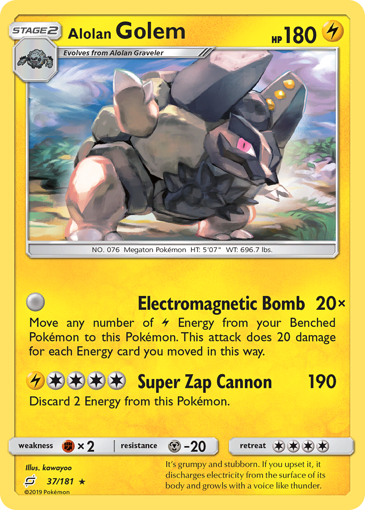 Alolan Golem — illustrated card
