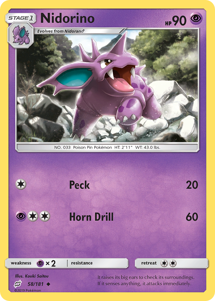Nidorino — illustrated card