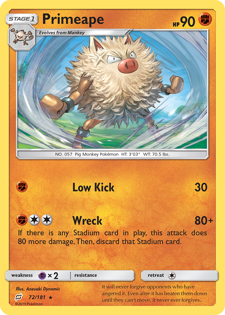 Primeape — illustrated card