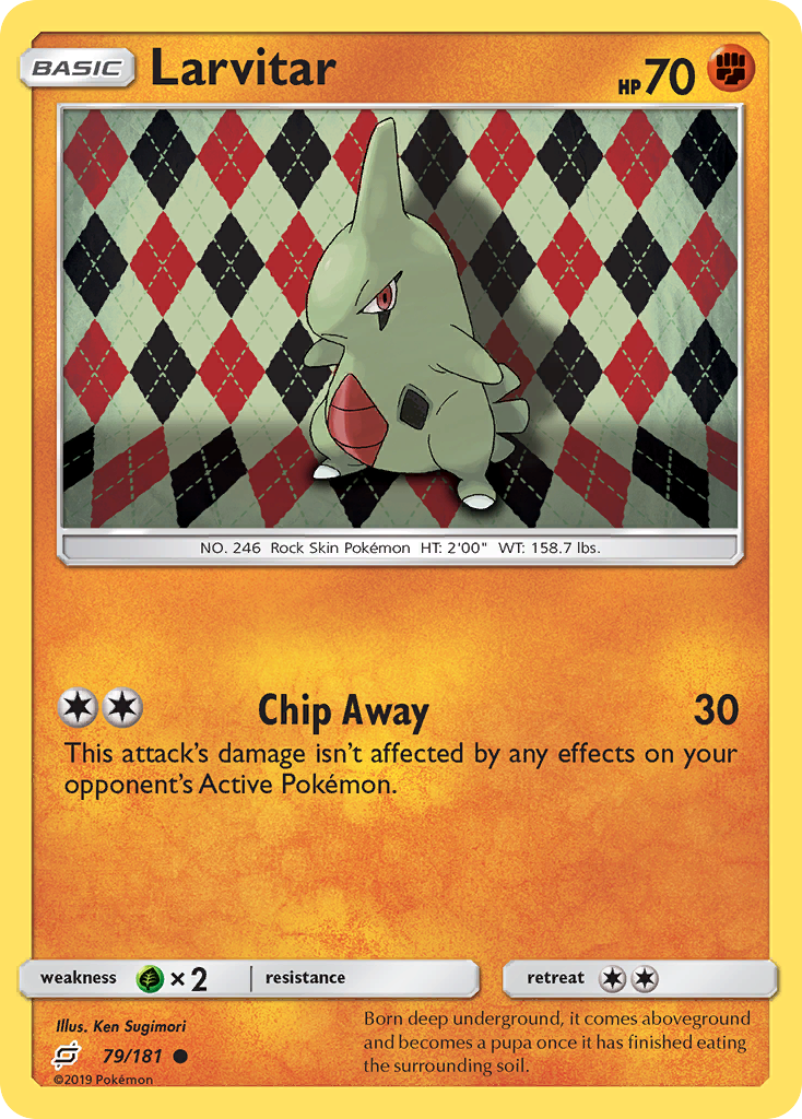 Larvitar — illustrated card