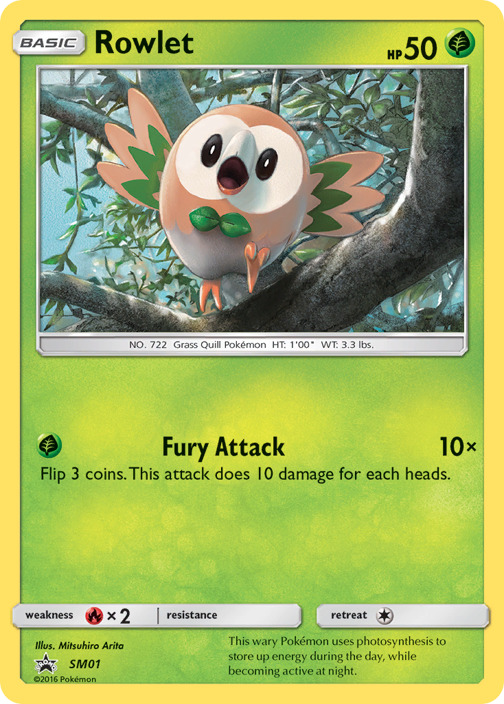 Rowlet — illustrated card