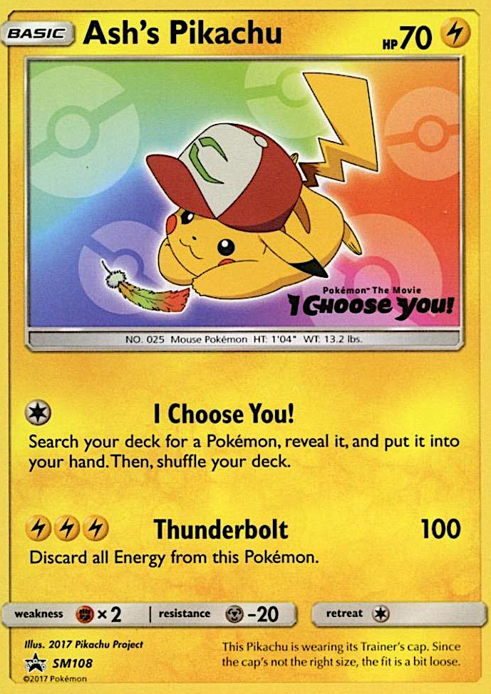 Ash's Pikachu — illustrated card