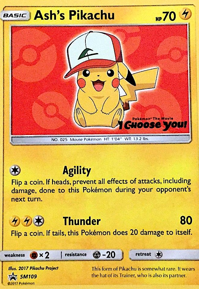 Ash's Pikachu — illustrated card