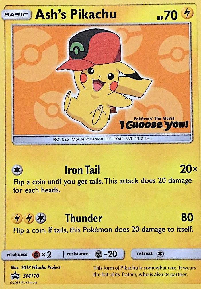Ash's Pikachu — illustrated card