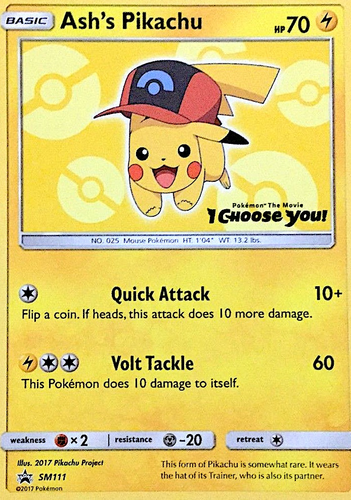 Ash's Pikachu — illustrated card