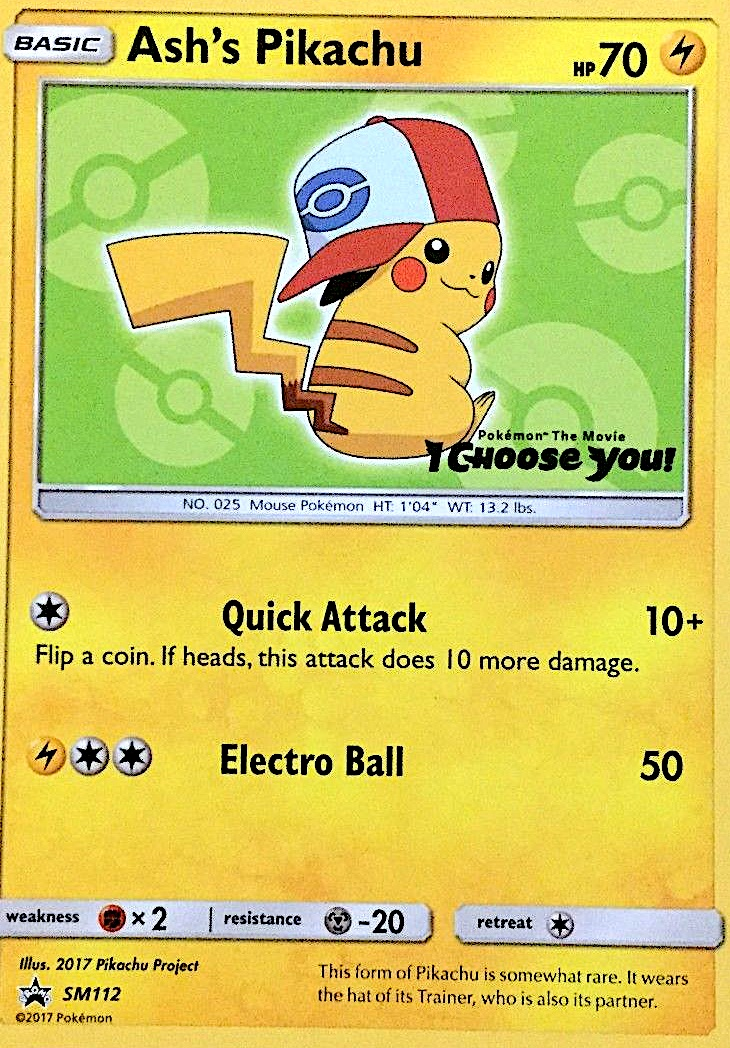 Ash's Pikachu — illustrated card