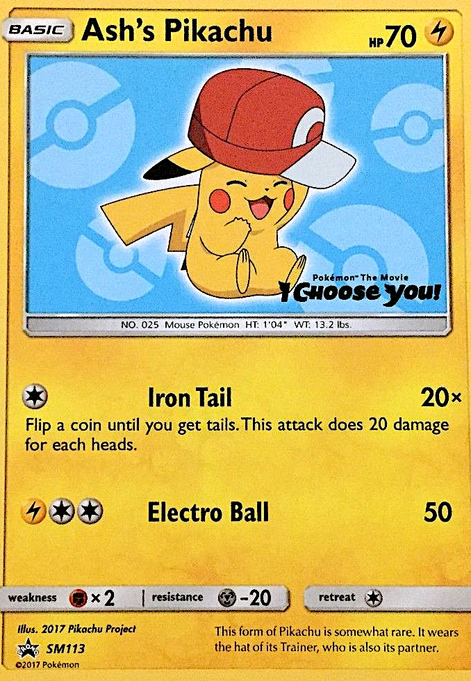 Ash's Pikachu — illustrated card