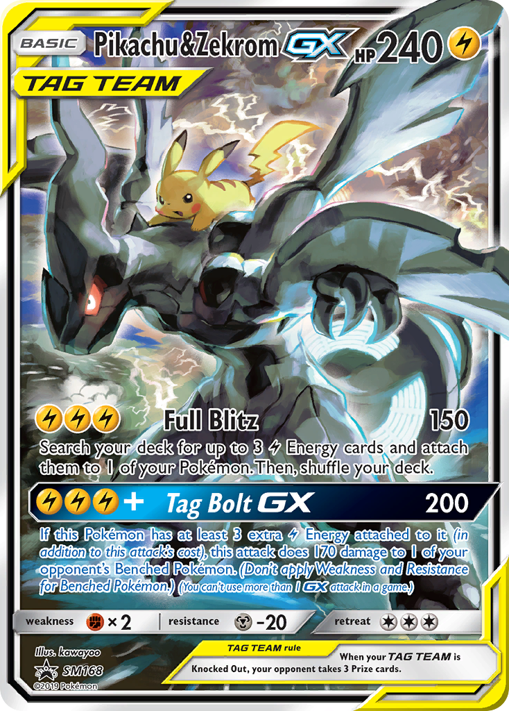 Pikachu & Zekrom-GX — illustrated card