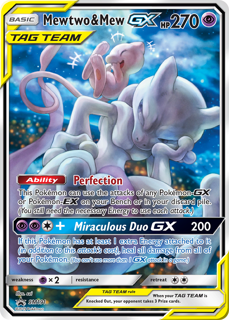 Mewtwo & Mew-GX — illustrated card