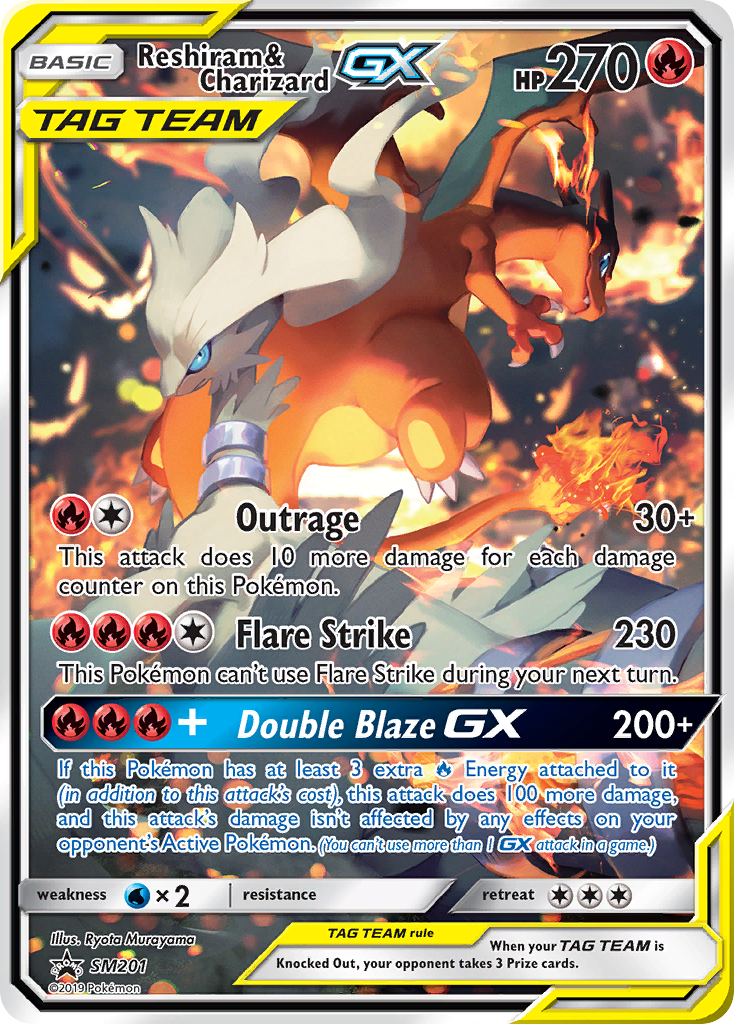 Reshiram & Charizard-GX — illustrated card