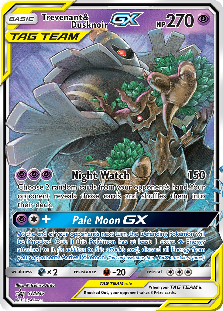 Trevenant & Dusknoir-GX — illustrated card