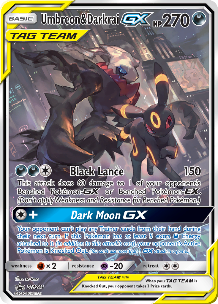 Umbreon & Darkrai-GX — illustrated card