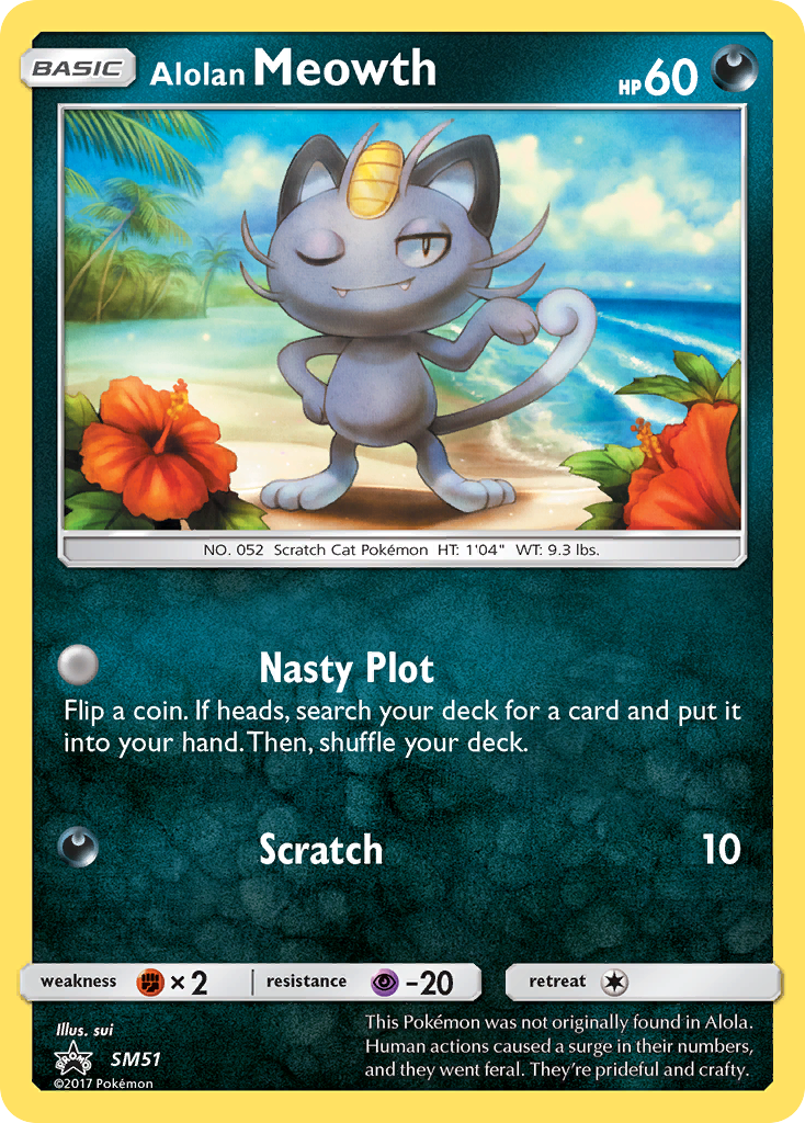 Alolan Meowth — illustrated card