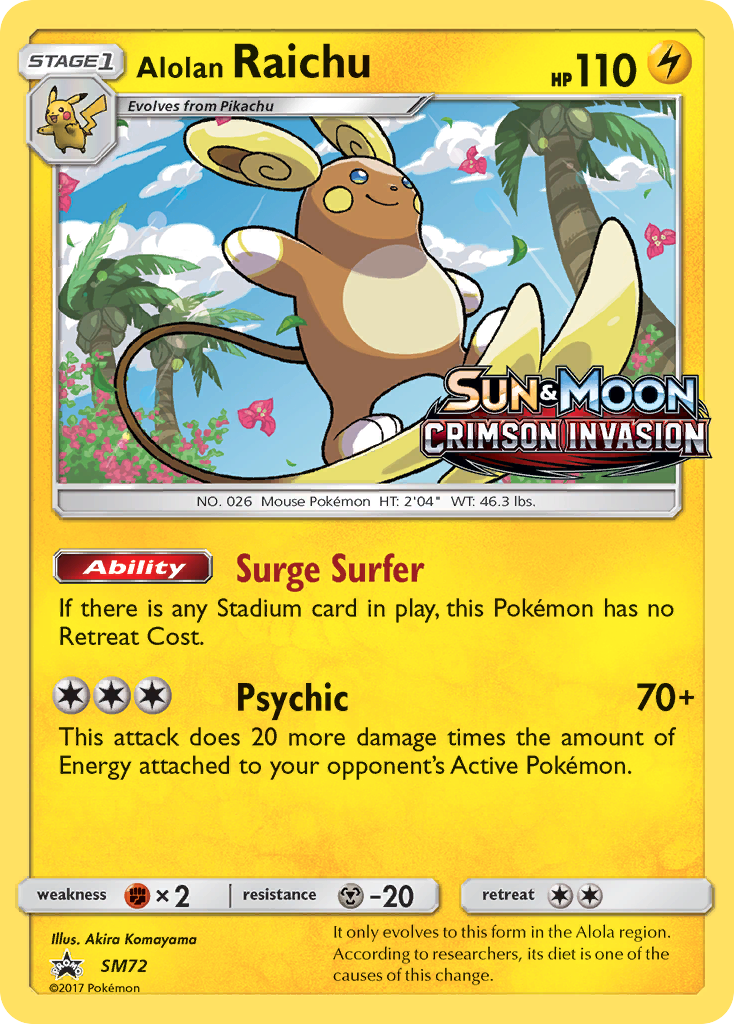 Alolan Raichu — illustrated card