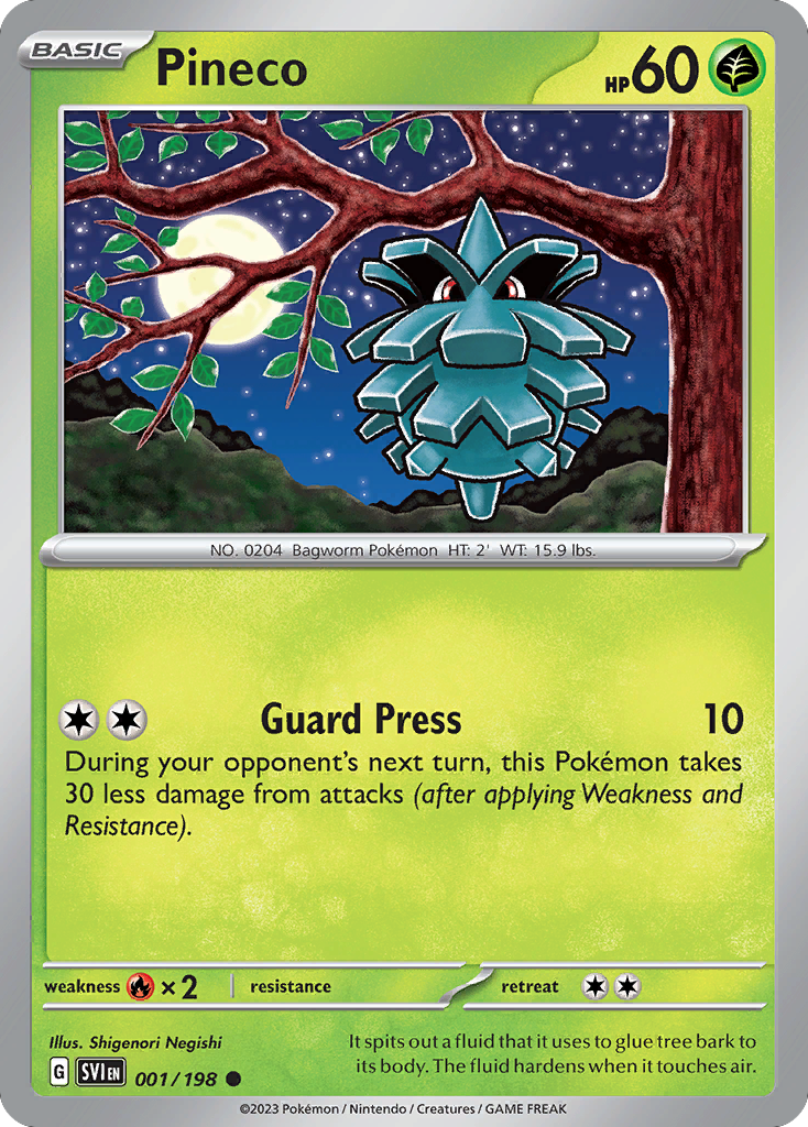 Pineco — illustrated card