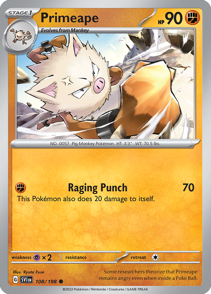 Primeape — illustrated card