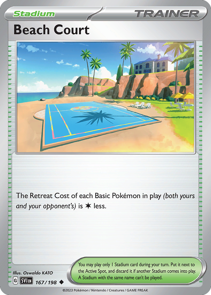 Beach Court — illustrated card