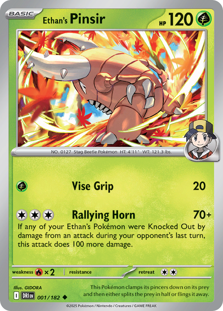 Ethan's Pinsir — illustrated card