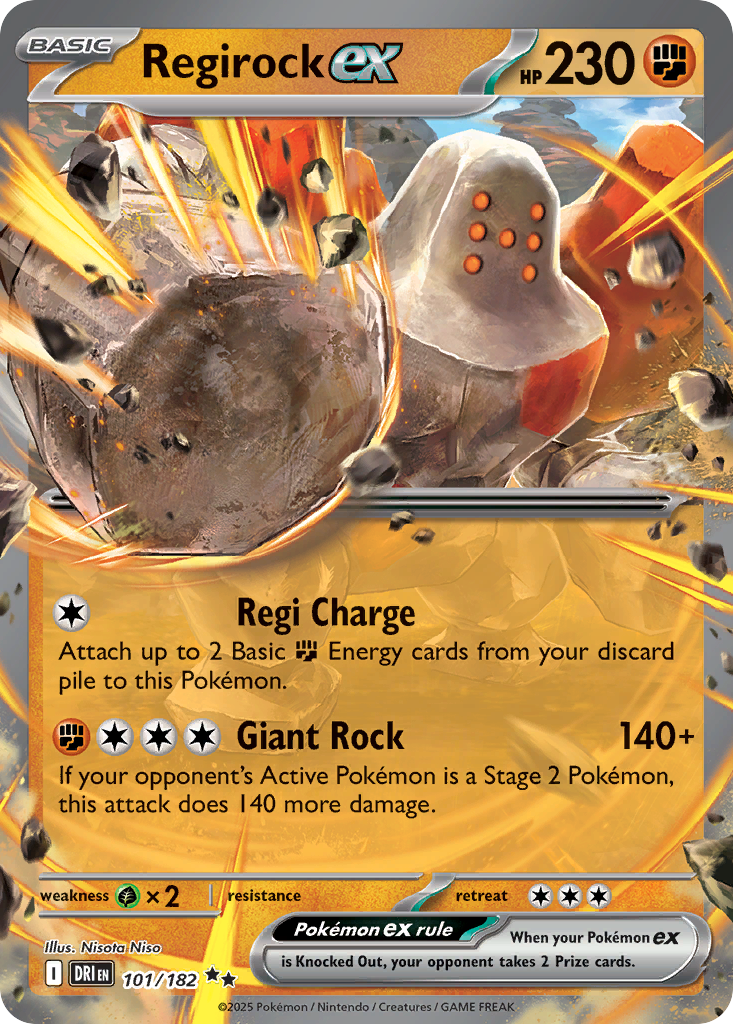 Regirock ex — illustrated card