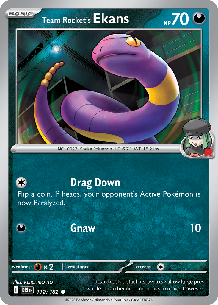 Team Rocket's Ekans — illustrated card